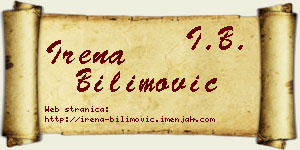 Irena Bilimović vizit kartica